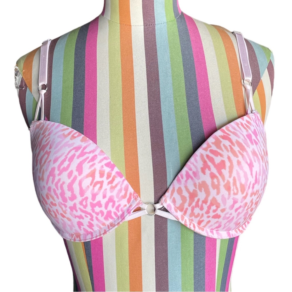 XOXO Pink Cheetah Print Push Up Bra 0786